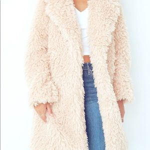 COPY - COPY - NWOT Wild Fable Cream Faux Fur Coat.